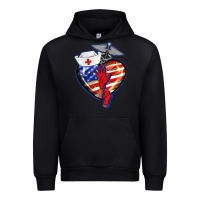 Black patriotic nurse love Urban Hoodie - BarkalooDesign