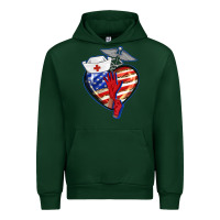 Forest Green patriotic nurse love Urban Hoodie - BarkalooDesign