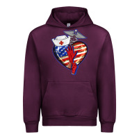 Mauve Wine patriotic nurse love Urban Hoodie - BarkalooDesign
