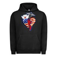 Pigment Black patriotic nurse love Urban Hoodie - BarkalooDesign