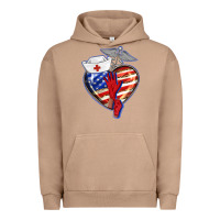 Pigment Burro patriotic nurse love Urban Hoodie - BarkalooDesign