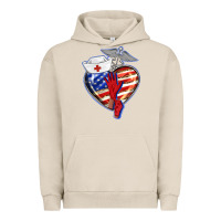 Pigment French Oak patriotic nurse love Urban Hoodie - BarkalooDesign