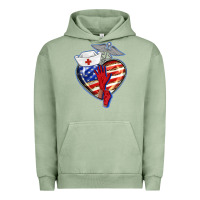 Pigment Oil Green patriotic nurse love Urban Hoodie - BarkalooDesign