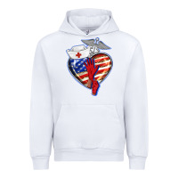 White patriotic nurse love Urban Hoodie - BarkalooDesign