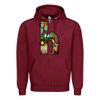 Burgundy farm life alphabet lowercase letters h Zipper Hoodie - BundleAndBundleShop