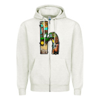 Oatmeal Heather farm life alphabet lowercase letters h Zipper Hoodie - BundleAndBundleShop