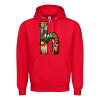 Red farm life alphabet lowercase letters h Zipper Hoodie - BundleAndBundleShop