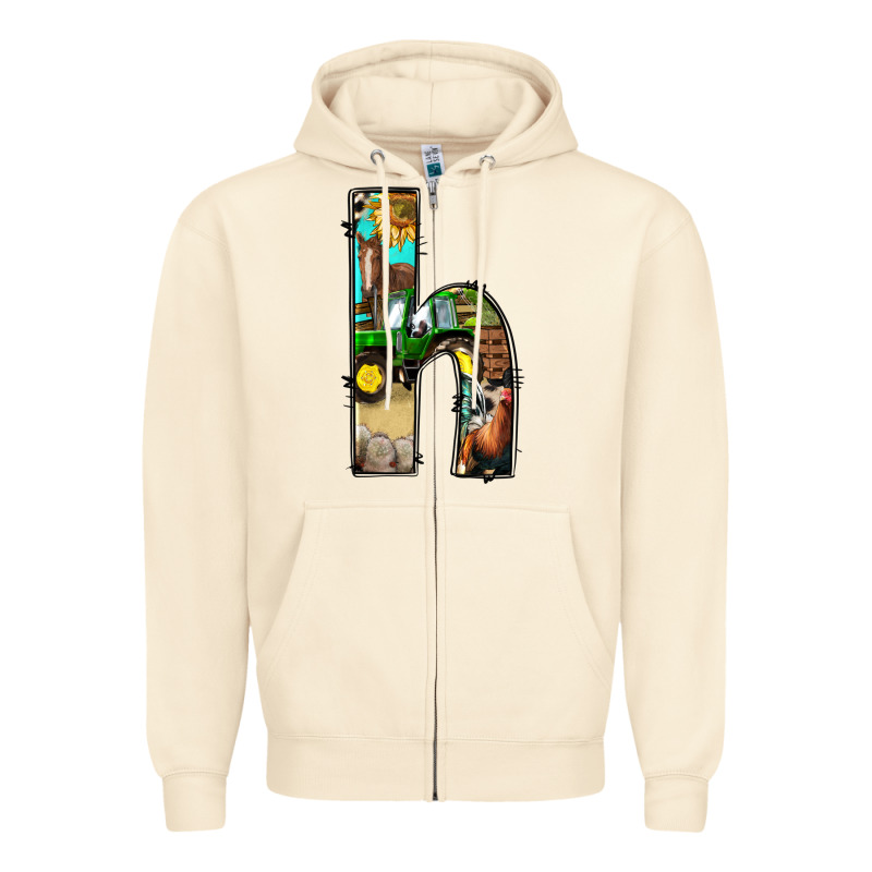 Farm Life Alphabet Lowercase Letters H Zipper Hoodie by BundleAndBundleShop | Teevron
