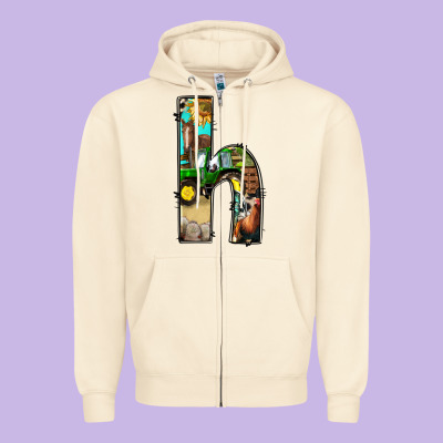 Farm Life Alphabet Lowercase Letters H Zipper Hoodie Designed By Bundleandbundleshop