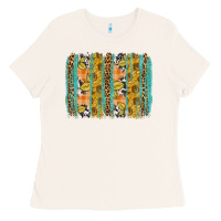 Bone fall sunflower brushstroke Ladies Tee - BundleAndBundleShop