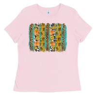 Bubblegum Pink fall sunflower brushstroke Ladies Tee - BundleAndBundleShop