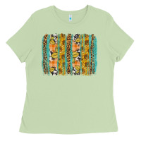 Matcha fall sunflower brushstroke Ladies Tee - BundleAndBundleShop