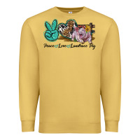 Antique Gold Peace Love Landrace Pig Premium Sweatshirt - LillyAllenDesigns
