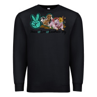 Black Peace Love Landrace Pig Premium Sweatshirt - LillyAllenDesigns