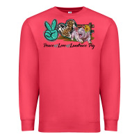 Cardinal Peace Love Landrace Pig Premium Sweatshirt - LillyAllenDesigns