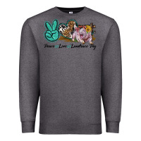 Charcoal Heather Peace Love Landrace Pig Premium Sweatshirt - LillyAllenDesigns