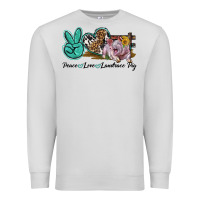 Dove Grey Peace Love Landrace Pig Premium Sweatshirt - LillyAllenDesigns