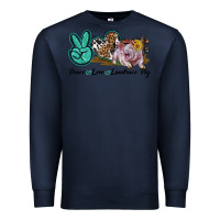 Navy Peace Love Landrace Pig Premium Sweatshirt - LillyAllenDesigns