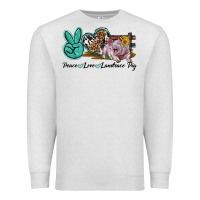 Oatmeal Heather Peace Love Landrace Pig Premium Sweatshirt - LillyAllenDesigns