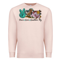 Pale Pink Peace Love Landrace Pig Premium Sweatshirt - LillyAllenDesigns