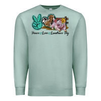 Seafoam Peace Love Landrace Pig Premium Sweatshirt - LillyAllenDesigns