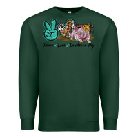 Sports Green Peace Love Landrace Pig Premium Sweatshirt - LillyAllenDesigns