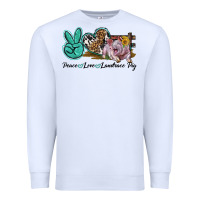 White Peace Love Landrace Pig Premium Sweatshirt - LillyAllenDesigns