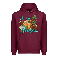 Burgundy tis the season Premium Hoodie - BundleAndBundleShop