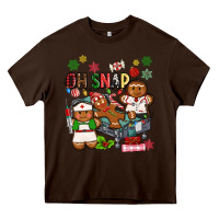 Chocolate Brown oh snap christmas Heavy Core Tee - MaliasSmallBusiness
