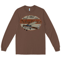 Chestnut cessna 182 skylane since 1956 retro vintage airplane design Long Sleeve Tee - tuanDangUi