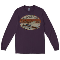Plum cessna 182 skylane since 1956 retro vintage airplane design Long Sleeve Tee - tuanDangUi