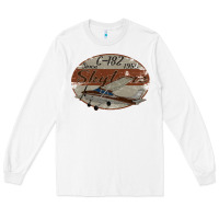 White cessna 182 skylane since 1956 retro vintage airplane design Long Sleeve Tee - tuanDangUi