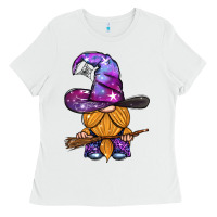 White witch gnome with broom Ladies Tee - BundleAndBundleShop