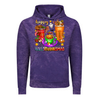 Cloud Purple Happy Hallothanksmas coffee cups Vintage Hoodie - texasbilliewilder