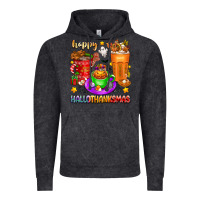 Vintage Black Happy Hallothanksmas coffee cups Vintage Hoodie - texasbilliewilder