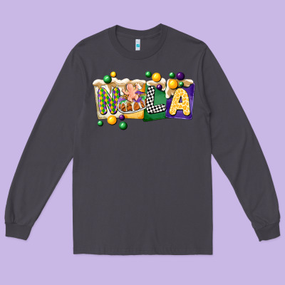 Nola Cake Mardi Gras Long Sleeve Tee Designed By Cowgirlartshop