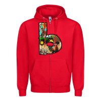Red farm life alphabet lowercase letters b Zipper Hoodie - BundleAndBundleShop