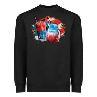 Black Red white and blue slushy cocktail Heavyweight Sweatshirt - FaDigitalArtStudio