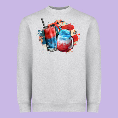 Red White And Blue Slushy Cocktail Heavyweight Sweatshirt Designed By Fadigitalartstudio