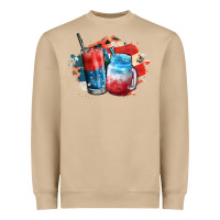 Mushroom Red white and blue slushy cocktail Heavyweight Sweatshirt - FaDigitalArtStudio