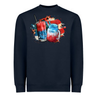 Navy Red white and blue slushy cocktail Heavyweight Sweatshirt - FaDigitalArtStudio