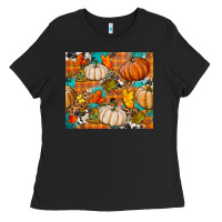 Fall Pumpkin Tumbler Ladies Tee | Teevron