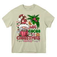 Mossy Pink Christmas hot cocoa and christmas movies Heavy Core Tee - NancyCooperArtShop