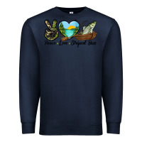 Navy Camouflage Peace Love Striped Bass Premium Sweatshirt - LillyAllenDesigns