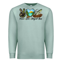 Seafoam Camouflage Peace Love Striped Bass Premium Sweatshirt - LillyAllenDesigns