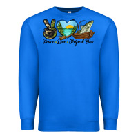 True Royal Camouflage Peace Love Striped Bass Premium Sweatshirt - LillyAllenDesigns