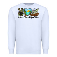 White Camouflage Peace Love Striped Bass Premium Sweatshirt - LillyAllenDesigns