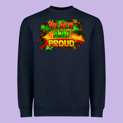 Black And Proud Heavyweight Sweatshirt Designed By Fadigitalartstudio