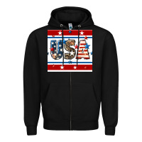 4th Of July Usa Seamless Pattern Zipper Hoodie | Teevron