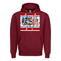 Burgundy 4th of july usa seamless pattern Zipper Hoodie - BundleAndBundleShop